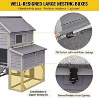Grand poulailler en bois avec enclos, abri extérieur résistant aux intempéries avec nichoir, pour volailles de jardin, poulets et canards