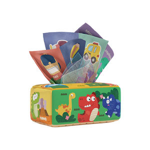 Nuevos juguetes educativos tempranos <span class=keywords><strong>Montessori</strong></span>, <span class=keywords><strong>caja</strong></span> <span class=keywords><strong>de</strong></span> pañuelos sensoriales <span class=keywords><strong>de</strong></span> dibujos animados <span class=keywords><strong>de</strong></span> dinosaurios para bebés con 3 páginas <span class=keywords><strong>de</strong></span> papel <span class=keywords><strong>de</strong></span> sonido y 6 bufandas <span class=keywords><strong>de</strong></span> seda - Product Image 1