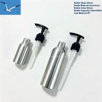 Botella de Aluminio Plateada de 50ml/150ml con Bomba Pulverizadora para Lociones, Dispensador Metálico Ecológico para Cuidado de la Piel, Aceites Esenciales, Recargable y Vacía
