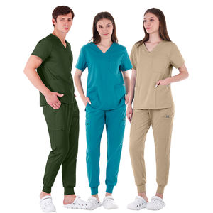 Gran oferta 2025, conjunto de uniformes de enfermería para <span class=keywords><strong>mujer</strong></span>, Doctor Hospital, logotipo personalizado, <span class=keywords><strong>pantalones</strong></span> para correr y Top, uniforme médico transpirable antiarrugas - Product Image 2