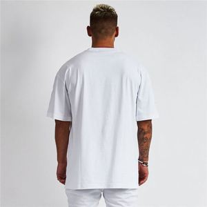 High Quality Blank Knitted Cotton T-Shirt Drop Shoulder StreetWear Custom Print Logo Heavyweight Regular Fit <b>White</b> Unisex - Product Image 3