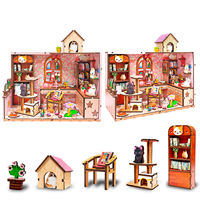 Kit de construction de maison miniature en bois DIY, insert de bibliothèque, jouets d'assemblage pour adultes