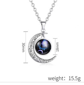 Collares con Colgantes Temáticos de los 12 Meses del Año, Brillantes y en Oferta, para Mujeres y Hombres, de Plata, con Signos del Zodiaco, de Aleación, Regalo de Boda, Joyería para Fiestas - Product Image 5