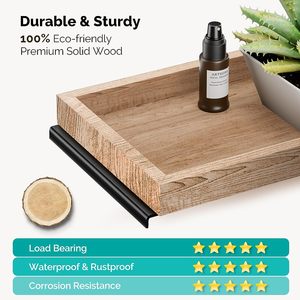 Organizador de encimera de baño ajustable de 2 niveles, madera maciza, Instalación rápida, gabinete de almacenamiento de decoración del hogar - Product Image 5