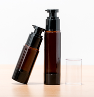 Flacon pompe airless rechargeable pour cosmétiques, ambre, anti-lumière, 30ml 50ml 60ml 80ml 100ml