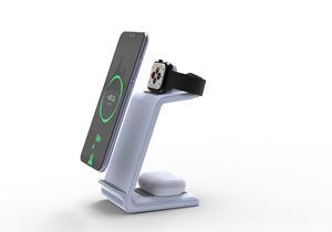 Cargador Rápido Just Link de 20 W, Multifunción Inalámbrico 3 en 1, con Luz LED, Soporte para Teléfono Móvil para iPhone, <span class=keywords><strong>iWatch</strong></span>, iPad, para Samsung, 5 V/2 A - Product Image 6