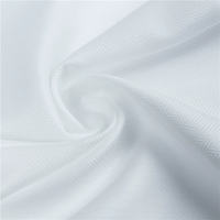 Tissu Jacquard Chevron 100% Coton 80s/2, Finition à l'Ammoniaque Liquide, Facile d'Entretien, Léger, Blanc, pour Filles, Garçons et Tenues Professionnelles