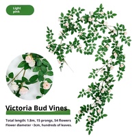 Vigne de roses artificielles en soie, faite à la main, pour décoration de plafond, climatisation, tuyau d'eau, pour la remise des diplômes et la Saint-Valentin