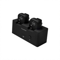 Système de monitoring intra-auriculaire sans fil portable avec émetteur-récepteur, étui de charge, configuration un-à-deux, en plastique