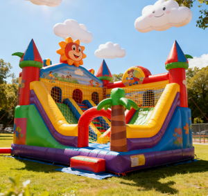 <span class=keywords><strong>Toboggan</strong></span> aquatique gonflable double piste et trampoline pour parcs aquatiques, en PVC, marque Kids Camp - Product Image 2