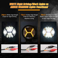 Barre lumineuse de travail LED ambre blanc de 4 pouces, guide de lumière, phare de moto, phare tout-terrain, feu antibrouillard, camion, remorque, SUV, chariot élévateur