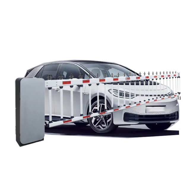 CE Approved 24V DC Remote Control Automatic Car Parking Barrier Advertising Barrier Gate With Fence Arm