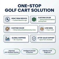 Voiturette de golf électrique 2 places avec boîte de chargement, moteur AC 60V 3.5kW, autonomie 80-100km, homologuée pour la route, châssis en acier, vitesse 30-50km/h, véhicule utilitaire de golf
