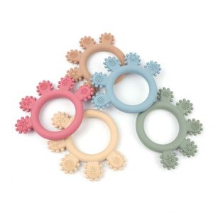 Nouveau Anneau de Dentition Anti-Cryogénie pour Bébé, Jouet Rond en Silicone Alimentaire 0-24 Mois, Couleur et Logo Personnalisables - Product Image 1