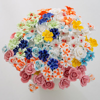 Fleurs en céramique Art Déco faites à la main, branches de fleurs, roses éternelles, ornements colorés mixtes pour nouveau-né