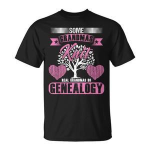T-shirt da nonna genealogista a maniche corte, girocollo, stampa digitale, unisex, per adulti, riunioni di famiglia, festa, design rosa - Product Image 1