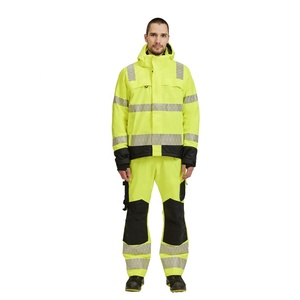 Combinaison de travail haute visibilité réfléchissante pour hommes, vêtements de travail de sécurité, travaux routiers, industriels, imperméables, coupe-vent, fluorescents, multi-usages - Product Image 1