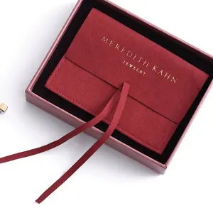 PandaSew Bustina portagioie in microfibra con logo personalizzato stampato a rilievo e chiusura a laccetti - Product Image 1