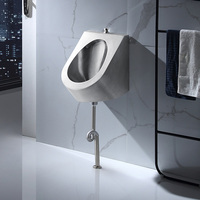 WC mural ovale sans eau de luxe en acier inoxydable SS304, urinoir de salle de bain, toilettes en acier inoxydable, urinoirs