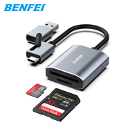 Lecteur de cartes mémoire externe BENFEI 2024 amélioré USB Type-C/Type-A SD TF tout-en-un gris certifié CE/FCC Garantie de 12 mois