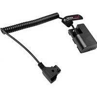 Kabel Alvin's D-tap ke LP-E6P Kabel Daya Baterai Dummy Berbentuk Spiral untuk Kamera Canon EOS R5 Mark Ll/ R5/ R6 Mark Ll/ R6/ R7/ R