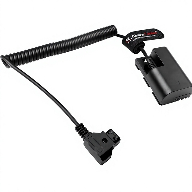 Alvin's Cables D-tap to LP-E6P Dummy Battery Power Coiled Cable for Canon EOS R5 Mark Ll/ R5/ R6 Mark Ll/ R6/ R7/ R Camera