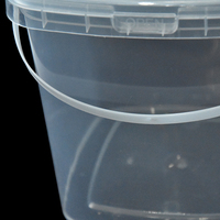 Seau carré rectangulaire en plastique de qualité alimentaire avec couvercle Seau de stockage en plastique transparent de 5 gallons