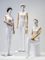 Mannequin de vitrine de magasin de vêtements, bras en bois flexible, corps entier, modèle féminin sexy, tête en fibre de verre, mannequin debout sans tête