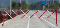 Barrière extensible en aluminium robuste jaune et noir, rouge et blanc barrière de sécurité de barricade de trafic pliante mobile