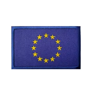 Bandiere europee personalizzate con toppa in tessuto ricamato con bandiera EU disponibili direttamente in Stock