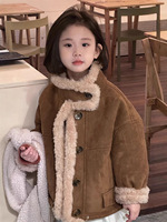 2025 hiver filles fourrure-corps manteau court laine veste avec Style coréen pour enfants bébé fourrure pour hommes porter