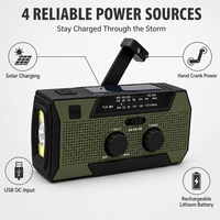 Cargador de Teléfono Solar Multifuncional con Manivela, 5000mAh, Linterna LED, Alarma SOS, Radio Portátil para Camping y Emergencias
