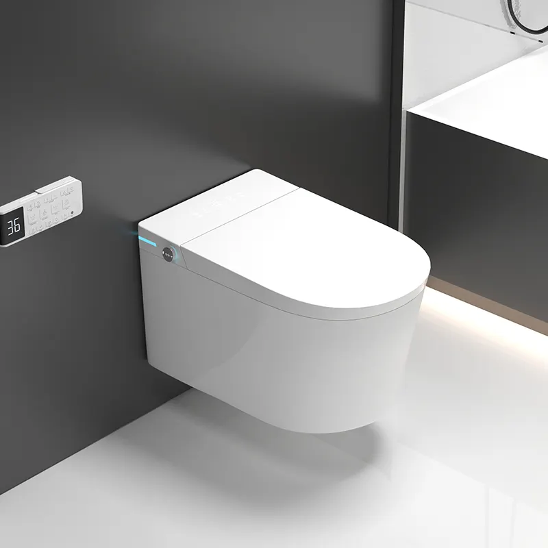 P-Trap Armoire à eau automatique Toilette intelligente suspendue au mur avec réservoir