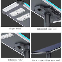Lampu Jalan Luar Ruangan Tahan Air IP67 Aluminium 150W-300W Sensor Radar LED Panel Surya Kontrol Jarak Jauh Bodi Lampu Paduan Aluminium
