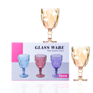 Vente en gros d'un ensemble de 6 pièces ambrées de 300ml de luxe élégant avec emballage en carton <span class=keywords><strong>gobelet</strong></span> à vin en verre cristal - Product Image 2