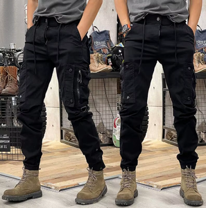 Pantalones Cargo de Trabajo Americanos para Hombre con Logotipo Personalizado al por Mayor, Pantalones Casuales de Pierna Recta con Dobladillo Ajustable para Primavera y Otoño - Product Image 2
