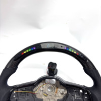 Pour VW/Volkswagen MK7 GTI Golf 6 7 7.5 R R-Line CC Polo Passat B8 Volant en fibre de carbone avec LED Accessoires de voiture