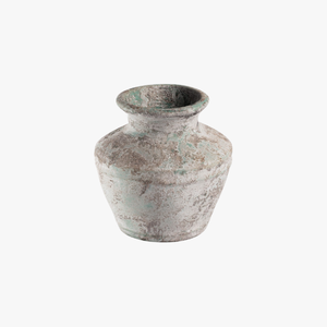 Vase en céramique antique mouchetée avec de magnifiques poignées, idéal pour embellir la décoration intérieure. - Product Image 1