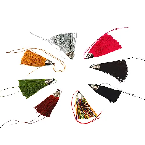 Большие шелковые кисточки 8 см Разных Цветов для украшений, толстая кисточка из шелка для украшения