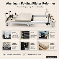 Machine de Pilates pliable en aluminium durable avec design portable et coffret en bois pour usage domestique et en studio