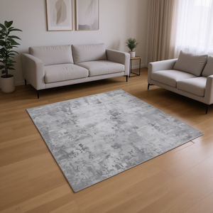 Tappeto Astratto D0100H5GYBX 5X7 Grigio Chiaro, Realizzato a Macchina in Poliestere con Base Antiscivolo in Gomma per Soggiorno, Camera da Letto, Sala da Pranzo - Product Image 2