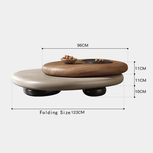 Mesa de <span class=keywords><strong>Centro</strong></span> Moderna de Diseño Giratorio y Duradero, Estilo Retro, Lujosa, Popular, Creativa, Irregular, de Madera para Sala de Estar - Product Image 6