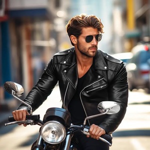 <span class=keywords><strong>Blouson</strong></span> <span class=keywords><strong>moto</strong></span> en <span class=keywords><strong>cuir</strong></span> PU pour homme, motif cœur, coupe ample, fermeture éclair – Style transfrontalier européen et américain - Product Image 3
