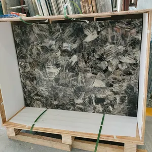 Natural Grey Crystal Smoky Quartz Slabs For Wall Decoration/Countertop/Wall Panel