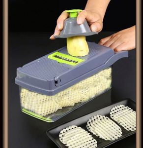 Utensilio de Cocina, Cortador de Verduras Manual Multifuncional de Plástico Ecológico, Picador de Cebolla con Cuchillas de Acero Inoxidable - Product Image 4