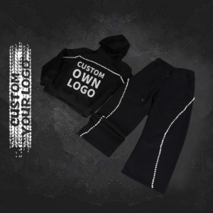 Tùy chỉnh thêu thiết kế Heavyweight áo thun và baggy Sweatpants Tracksuit hai mảnh đặt chạy bộ phù hợp với nam giới - Product Image 1