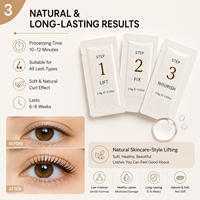 Kit Profesional de Lifting de Pestañas con Cisteamina, Fórmula Suave Libre de TGA para Ojos Sensibles, OEM ODM Marca Privada, Sistema de 3 Pasos en Sobres