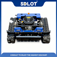Tondeuse à gazon industrielle SDLOT 2 temps 190cc RC, certifiée CE EPA EURO5, à batterie, tout-terrain, sur chenilles