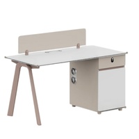 Bureau de travail modulaire moderne avec écran de séparation et armoire latérale verrouillable pour le bureau