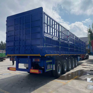 Semi-remorque à plateau à 5 essieux en acier de 90 tonnes de bonne qualité pour le <span class=keywords><strong>transport</strong></span> de bétail/vaches/porcs/volailles/<span class=keywords><strong>animaux</strong></span> - Product Image 1